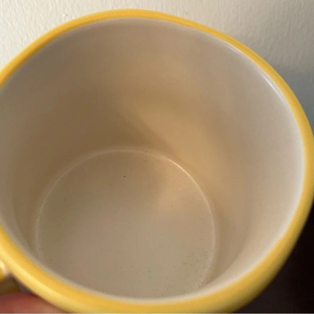 Rae Dunn STAY WILD mug white with yellow trim new